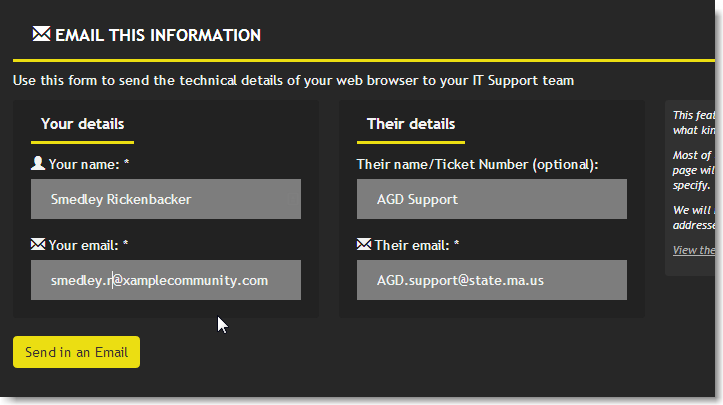 screenshot - whatismybrowser.com - bottom showing email functionality